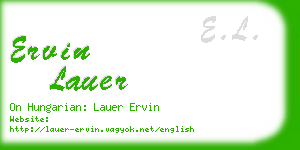 ervin lauer business card